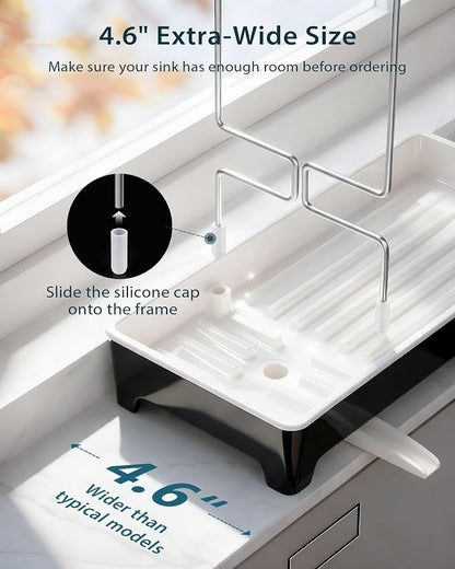 Ceramic-Look Sink Caddy, Rustproof Sponge Holder - Image 4