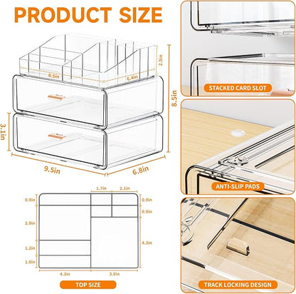 Yieach Clear Acrylic Makeup Organizers Countertop - Image 3