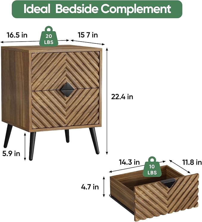 Nightstands, Walnut Night Stand - Image 2