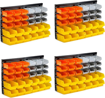 30-Bin Wall Mounted Storage Bins Kit, Tool Organizer Rack, Garage Hardware by VEOFEMLEA
