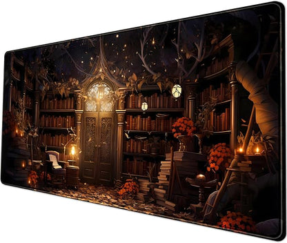 Vintage Desk Pad Magical Bookshelf Desk Mat Extra Large Big Office Mouse Pad by YKJWW