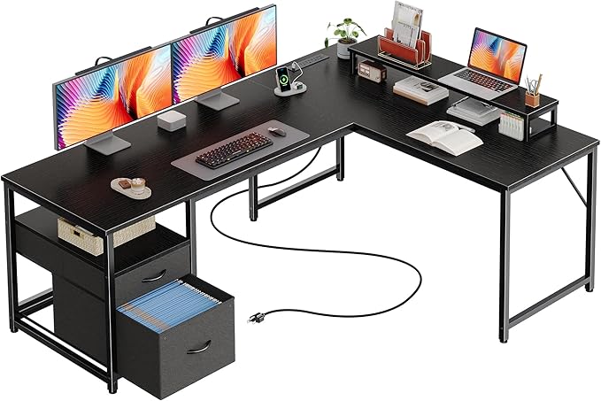PRAISUN 55 Inch L Shaped Desk by PRAISUN
