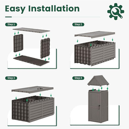 Bifanuo Deck Box Storage Shed Outdoor Storage Cabinet, Vertical Waterproof - Image 6