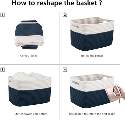 OIAHOMY 4 Pack Storage Baskets for Organizing, Basket for Shelves - Image 7