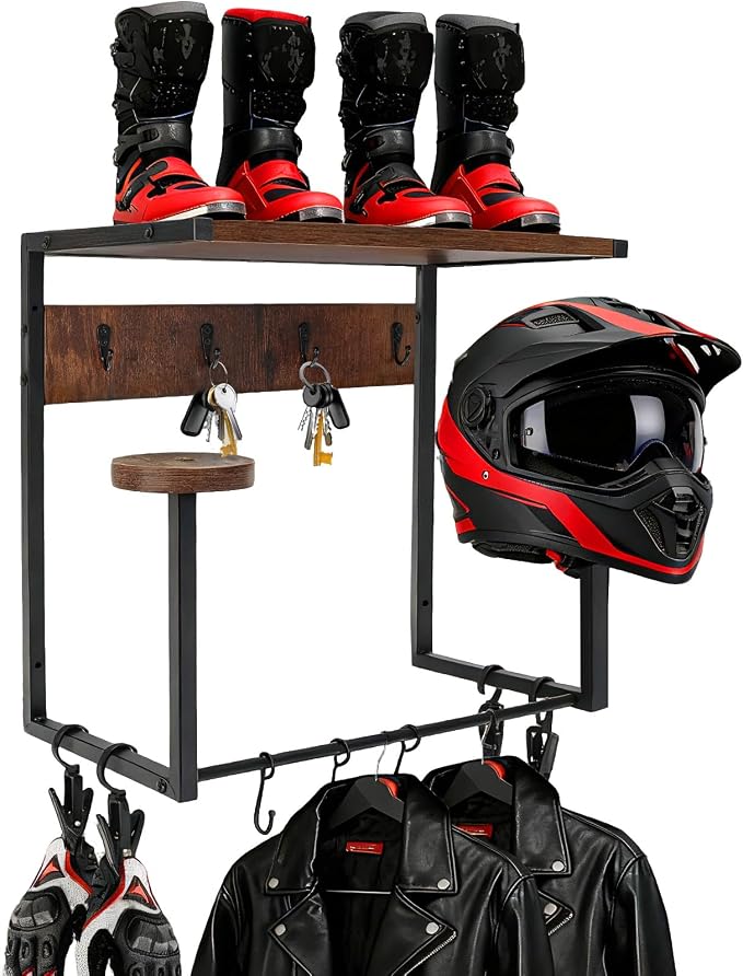 Motorcycle Helmet Wall Mount Rack, Heavy-Duty Helmet Holder by GHWMYD