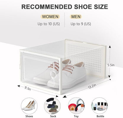 Kuject 12 Pack Large Shoe Boxes, Drop-front design fits women's size 10 - Image 2