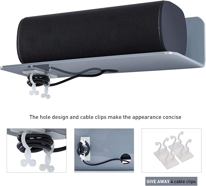 OAPRIRE Grey Acrylic Floating Shelves Set of 2 - Image 5