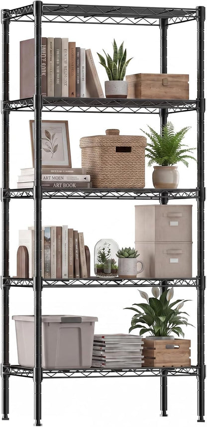 DUMOS 5-Tier Metal Wire Storage Shelves, Adjustable Standing Storage Rack Shelf - Image 8