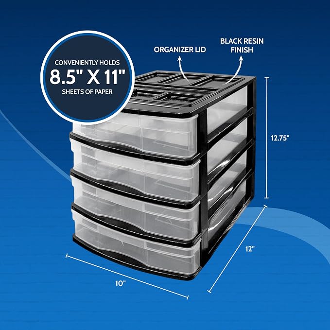 Gracious Living 4-Drawer Desktop and Countertop Storage Organizer Drawer Set - Image 3