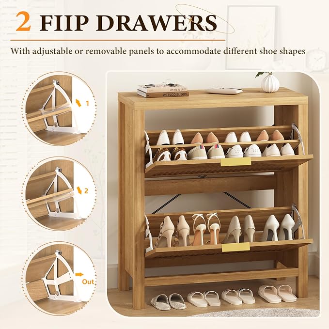 Fluted Shoe Cabinet Storage - Image 4