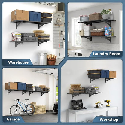 Jusgym 2 Pack Heavy Duty Garage Wall Shelving, 700lbs Capacity Garage Shelving - Image 8