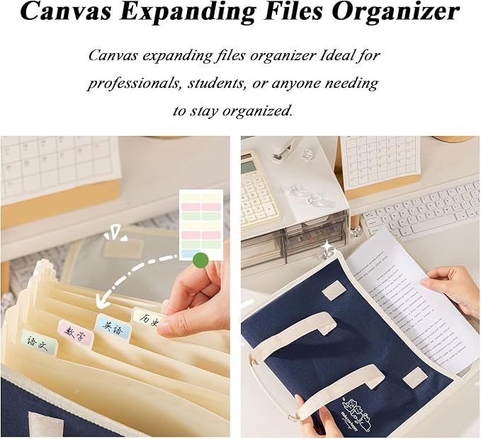 Accordion File Organizer with Handle, 13 Pockets Expanding File Folder - Image 2