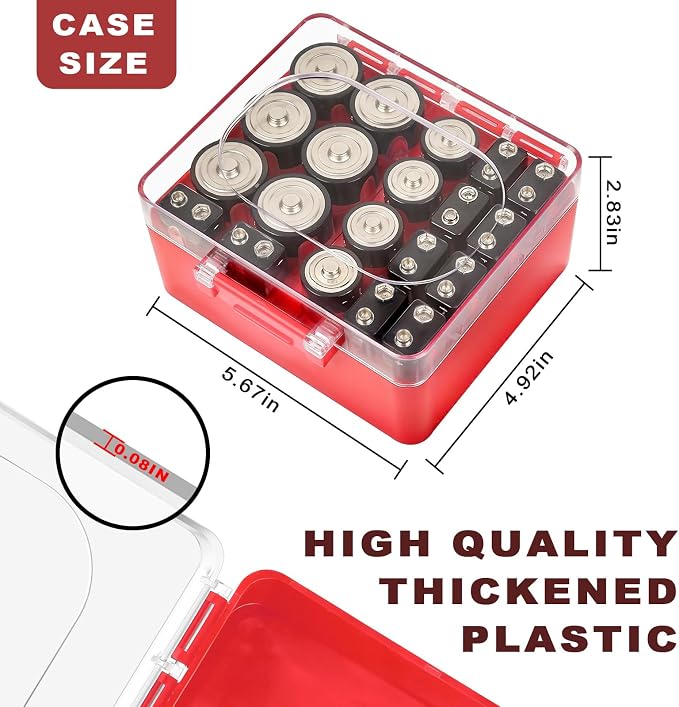 FULLCASE Battery Storage Organizer Box, Holder Container - Image 4