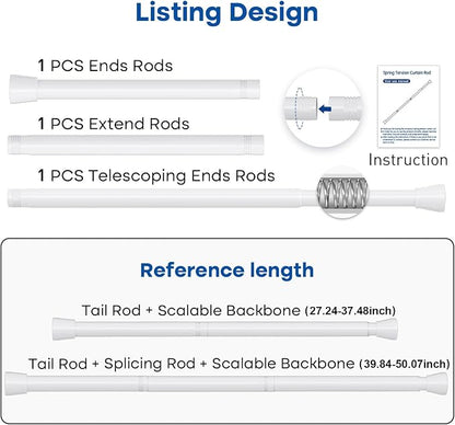 Tension Rod for Windows 28 to 48 Inch 4Pack Spring Curtain Rods No Drilling - Image 2