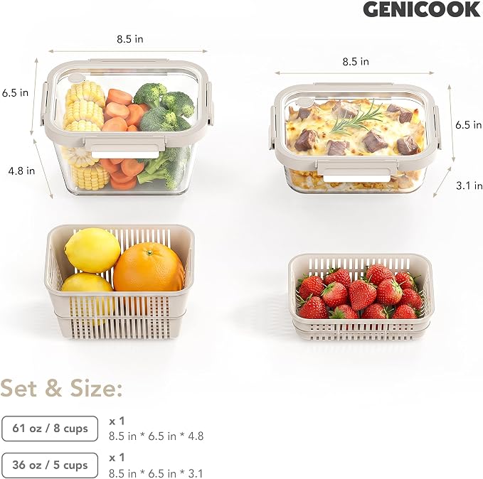 GENICOOK Glass Fruit Storage Containers - Image 4