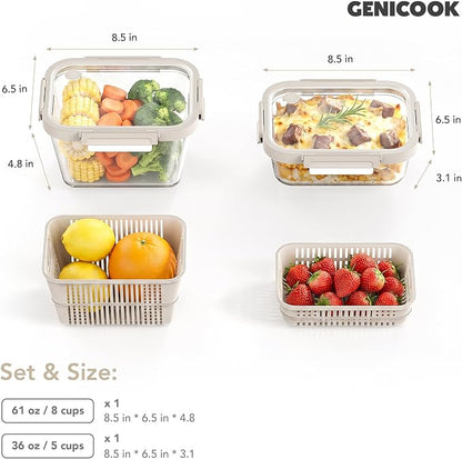 GENICOOK Glass Fruit Storage Containers - Image 4