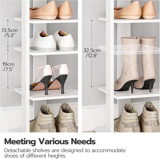 HOOBRO Vertical Shoe Rack for Front Door Entryway, 7 Tier Wooden Shoe Storage - Image 2
