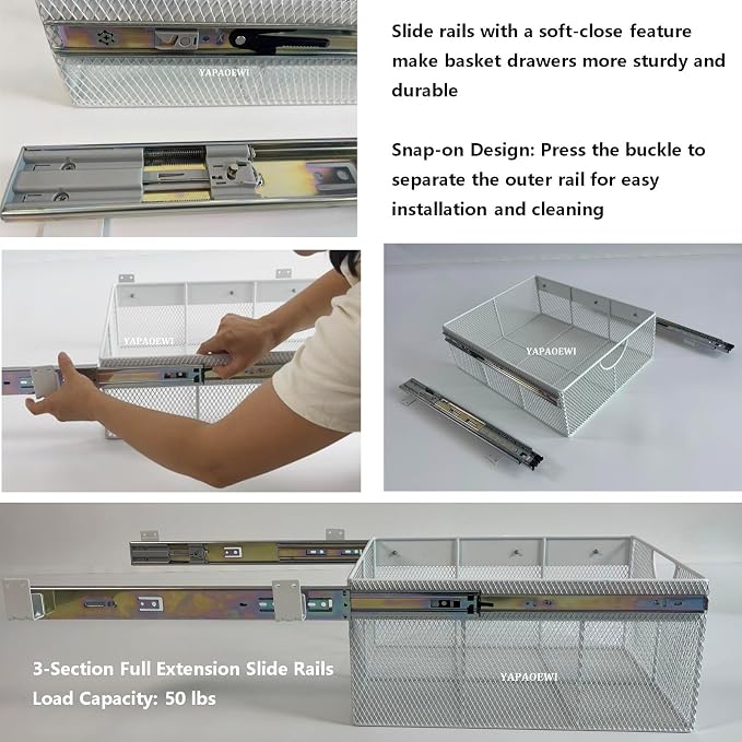 Pull Out Closet Drawer for Clothes | Sliding Wire Basket for Wardrobe Cabinets - Image 7