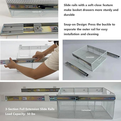 Pull Out Closet Drawer for Clothes | Sliding Wire Basket for Wardrobe Cabinets - Image 8
