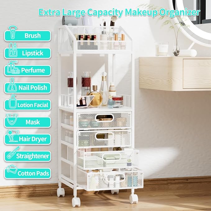HapiRm Makeup Organizer Storage Cart - Image 6