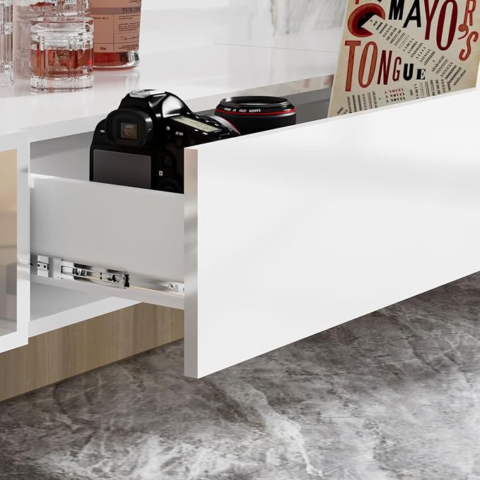 HedoAjim White Modern Floating Wall Mounted Nightstand - Image 5