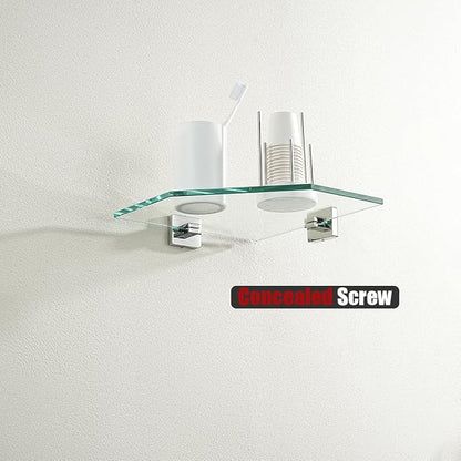 JQK Corner Glass Shelf, Polished Chrome Bathroom 304 Stainless Steel Shower - Image 3