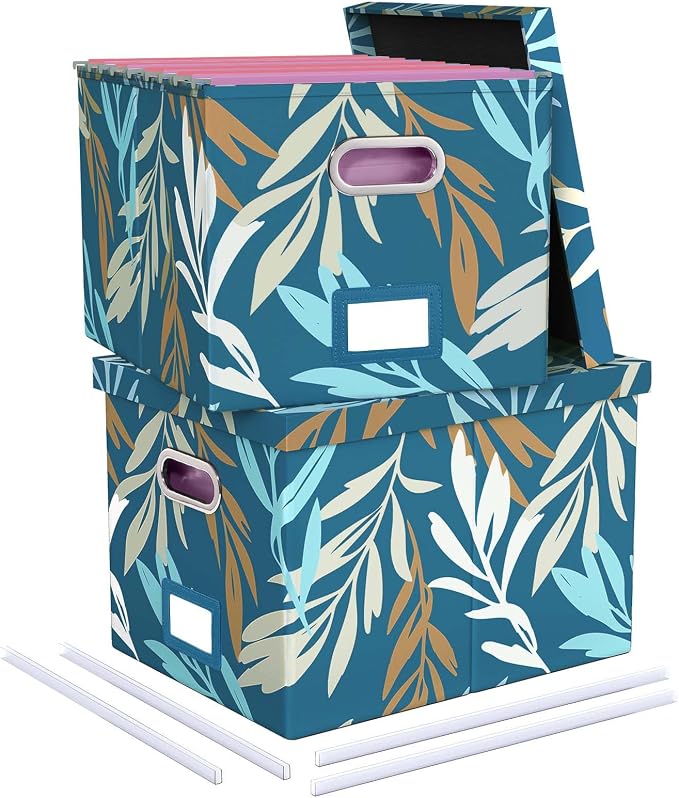 2 Pack File Storage Organizer, Document Organizer, Portable File Box by Oterri