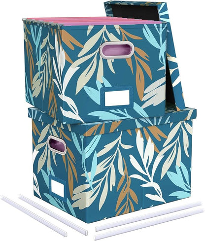2 Pack File Storage Organizer, Document Organizer, Portable File Box by Oterri