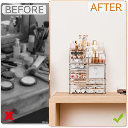 Yieach 3 Pack Clear Makeup Organizer Countertop - Image 6