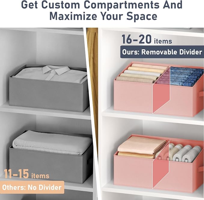 DIMJ Large Closet Shelf Organizer Bins 8 Packs - Image 3