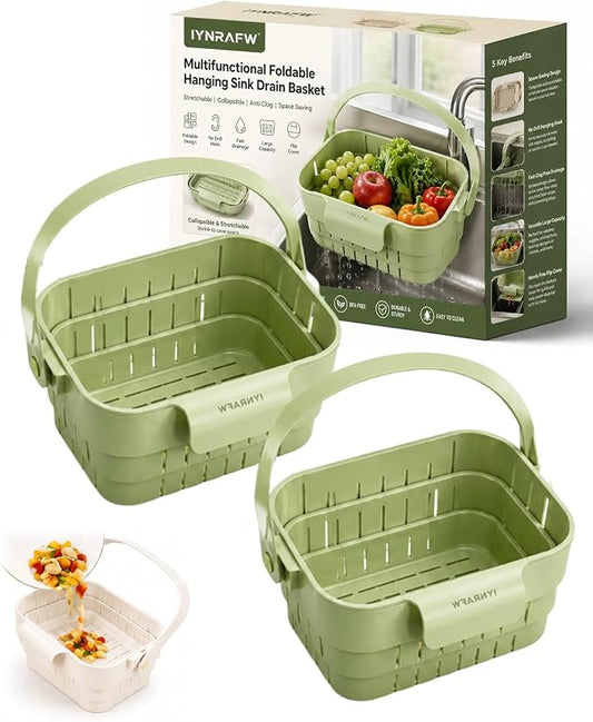 Multifunctional Foldable Hanging Sink Drain Basket Plastic Stretchable Kitchen by Unknown