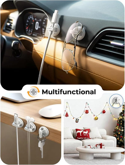 12-Pack Rotatable Cord Holder for Nightstand, LISEN 360°Rotating Magnetic Clips - Image 5