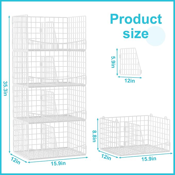 Hongtamoya 4-Tier Closet Organizers and Storage Basket - Image 2