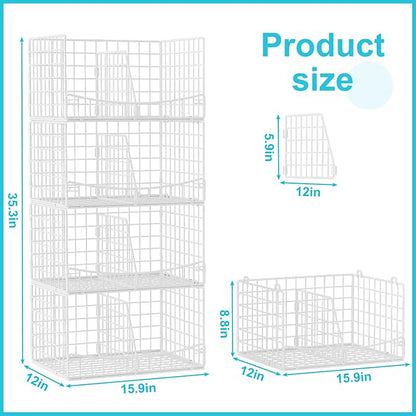 Hongtamoya 4-Tier Closet Organizers and Storage Basket - Image 2