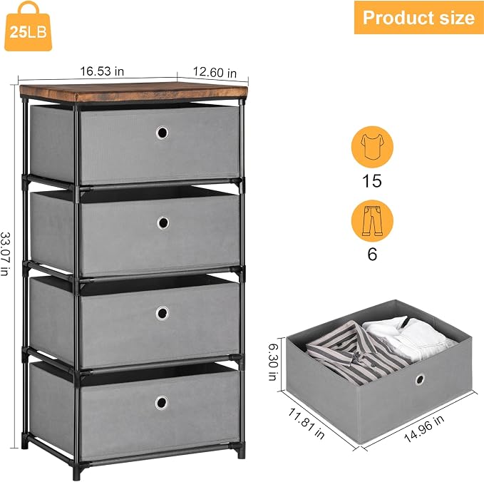 HAITRAL Drawer Clothes Organizer, Fabric Storage Chest - Image 3