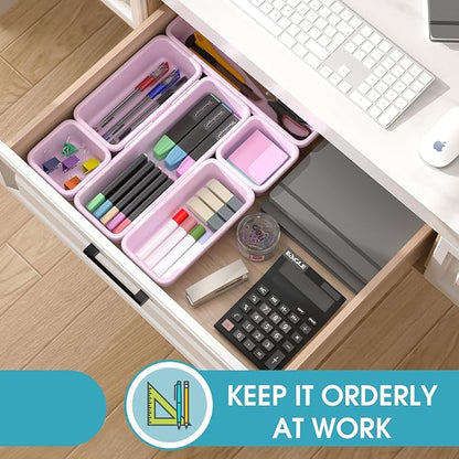 6 PCS Drawer Organizer Set, 3 Size Makeup Drawer Divider Organizer - Image 4