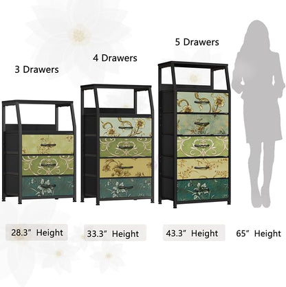 Furnulem Retro Small Dresser for Bedroom, Tall Nightstand - Image 7