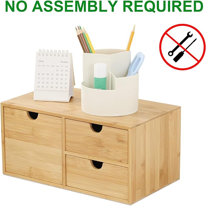 Bamboo Desk Drawer Organizer, Desktop Organizer - Image 4