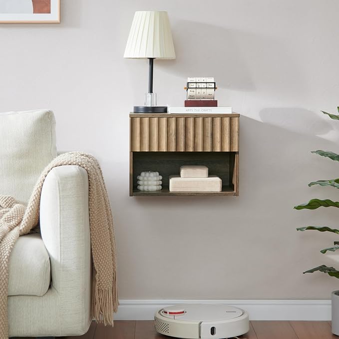 Floating Nightstand with Fluted Drawer - Image 7