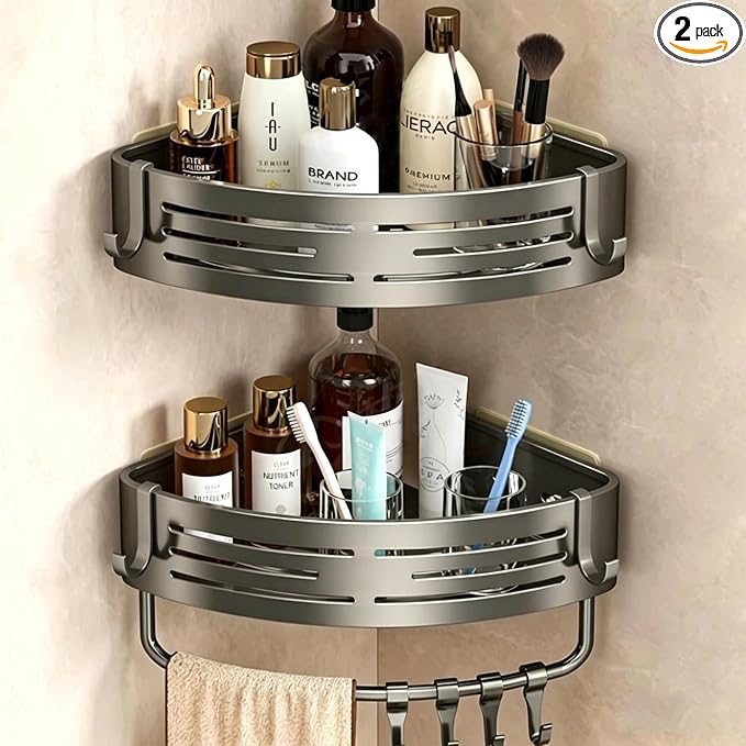 NOETICUS Corner Shower Caddy, 2 Pack Aluminum Alloy Shower Shelves by Unknown