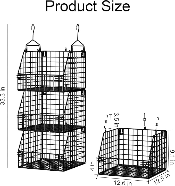 PUPPYCUTE Larger & Deeper Hanging Storage Basket, Closet Organizers and Storage - Image 6