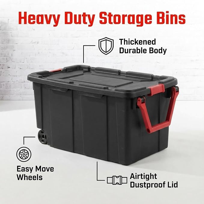 （2-Pack） 160QT Wheeled Storage Boxes - Image 4