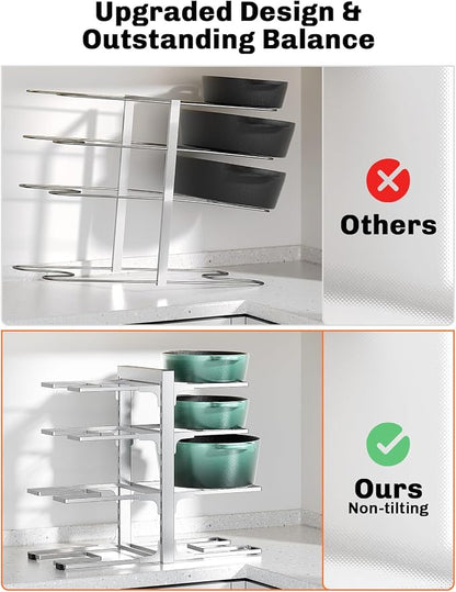 MUDEELA 8-Tier Pots and Pans Organizer under Cabinet, 15.83" Height Heavy Duty - Image 6