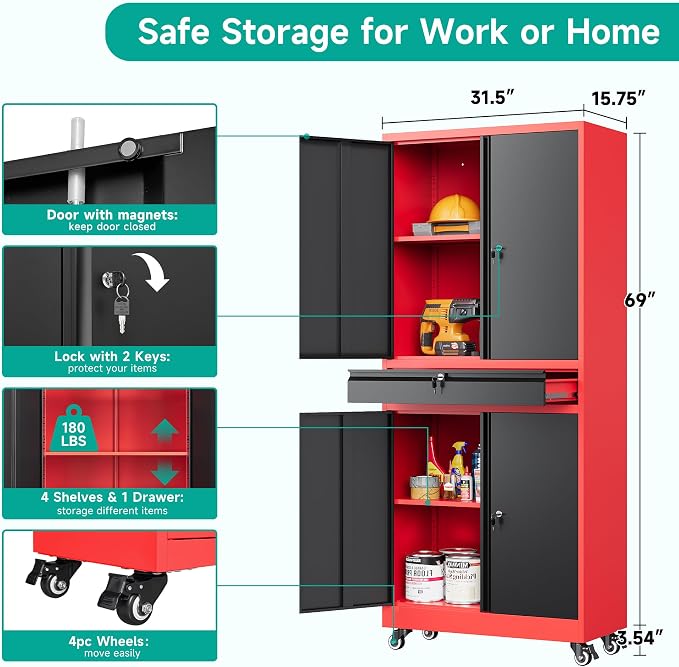 SISESOL Metal Storage Cabinet - Image 2