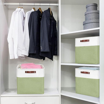 13x13 Cube Storage Bins, Collapsible Fabric Storage Box, 4 Pack Closet Baskets - Image 3