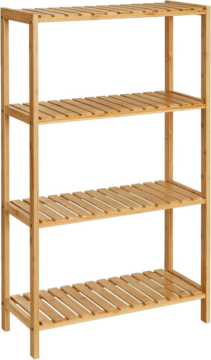 SONGMICS Bamboo Storage Shelf, 4-Tier Shelving Unit, in The Entryway, Living by Unknown
