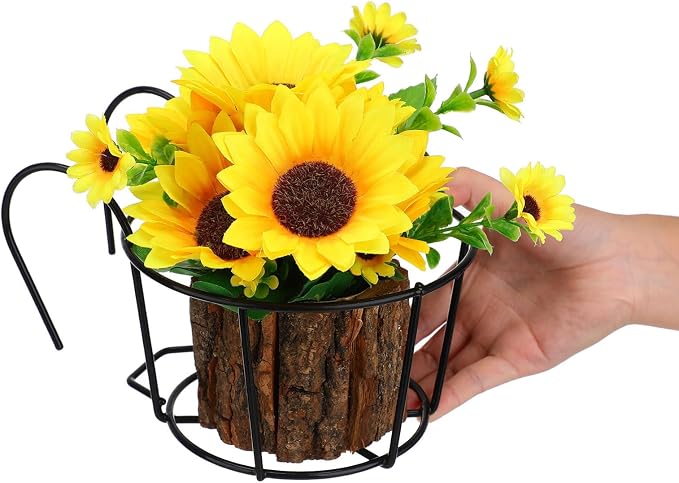Toyvian Hanging Flowerpot Holder Round 1 Tier Balcony Flower Stand Lightweight - Image 4