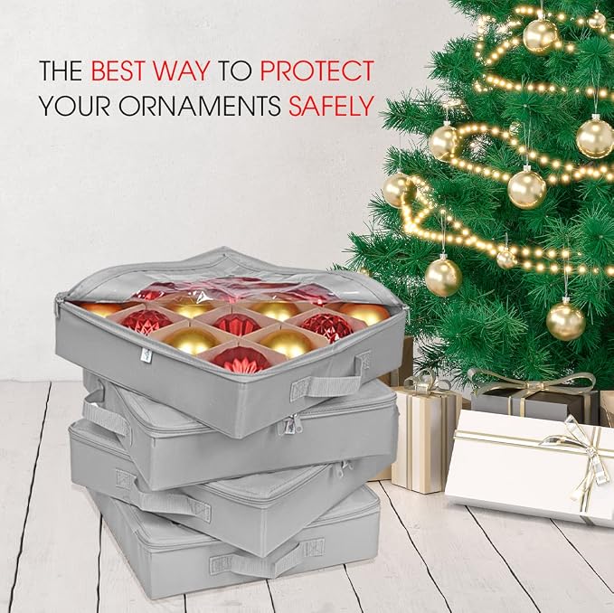 4 Pcs Christmas Ornament Storage Boxes - Image 6