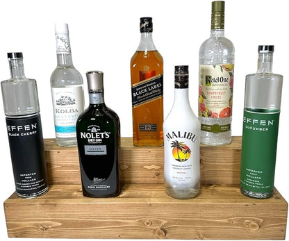 Tiered Bottle Shelf | 2 Tier Liquor Bottle Display | Bar Organization | Kitchen by Unknown