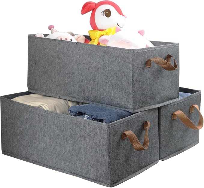 Fordonral Pack of 3 Large Capacity Storage Bins Closet Organizer System - Image 6